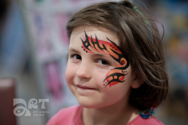 Flame face painting by Anna Boiko