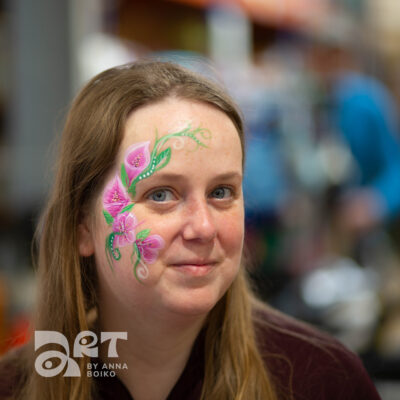 Calla lily flowery face painting by Anna Boiko