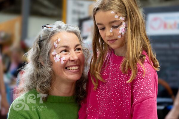 Cherry blossom flowers face painting by Anna Boiko