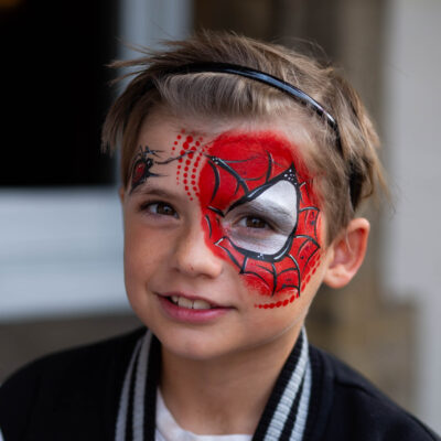 Small spiderman face painting by Anna Boiko