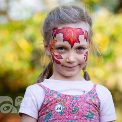 Autumn leaves face painting by Anna Boiko