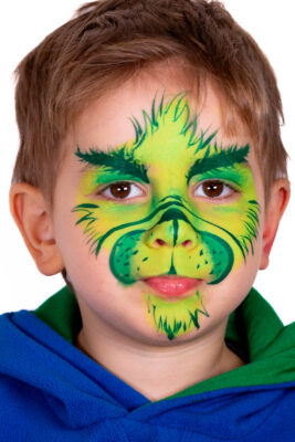 Grinch face painting by Anna Boiko