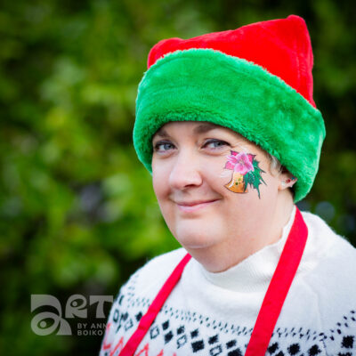 Bell christmas face painting